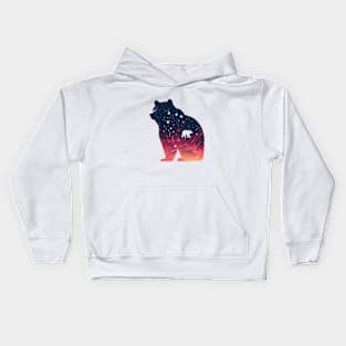 silhouette of a bear Kids Hoodie